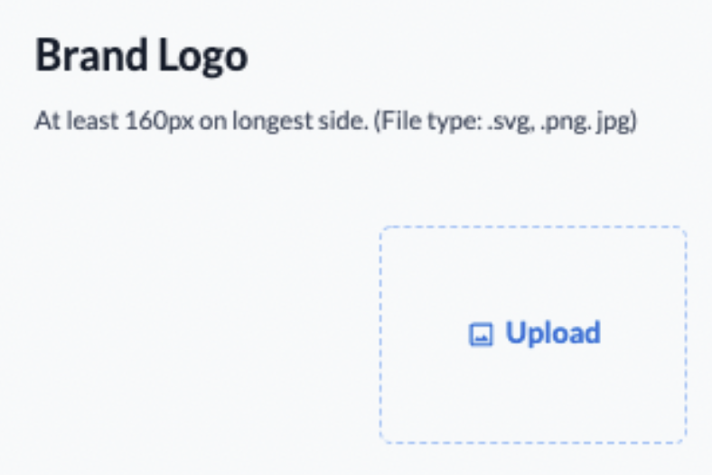 screenshot of file upload for brand logo