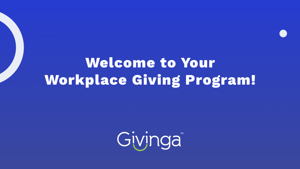Thumbnail of the Employee Welcome Deck: "Welcome to Your Workplace Giving Program"